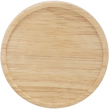 Logotrade Firmengeschenke das Foto: Hearth 400 ml Keramiktasse mit Holz Untersetzer