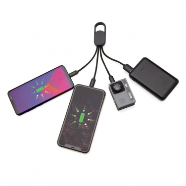 Logotrade Firmengeschenke das Foto: 4-in-1 Kabel mit Karabiner-Clip