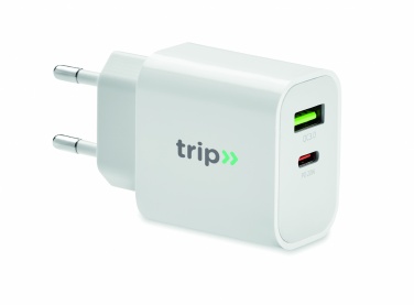 Logotrade Firmengeschenke das Foto: 18W 2-Port USB-Ladegerät EU-Ste