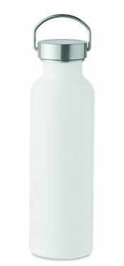 Logotrade Werbeartikel das Foto: 500-ml-Flasche aus recyceltem Aluminium mit einem Deckel aus Edelstahl mit Griff
