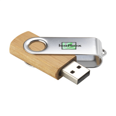Logotrade Werbegeschenke das Foto: USB Twist Bamboo ab Lager 32 GB