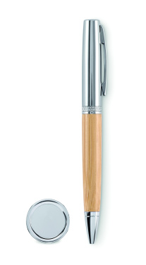 Logotrade Firmengeschenke das Foto: Kugelschreiber Metall/Bambus