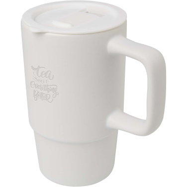 Logotrade Firmengeschenke das Foto: Carter 450 ml Keramiktasse mit Kunststoffdeckel