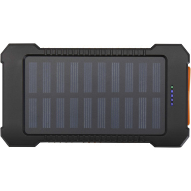 Logotrade Werbegeschenke das Foto: Altair 10 W 5000 mAh robuste Solar Powerbank aus recyceltem Kunststoff mit integrierter Taschenlampe