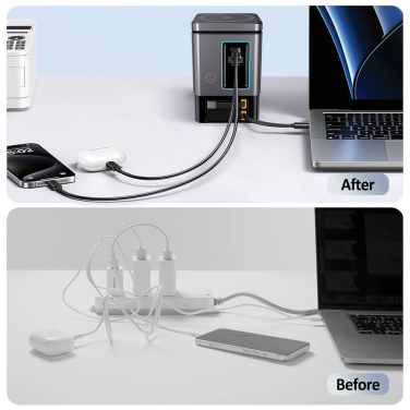 Logotrade Werbeartikel das Foto: Urban Vitamin Sacramento 105W GaN Charger mit einz. Kabeln