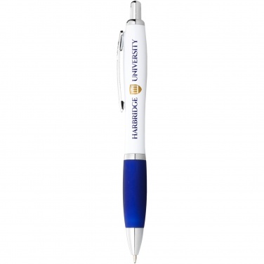 Logo trade promotional merchandise photo of: Nash ballpoint pen with white barrel and coloured grip