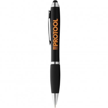 Logo trade promotional giveaway photo of: Nash coloured stylus ballpoint pen with black grip