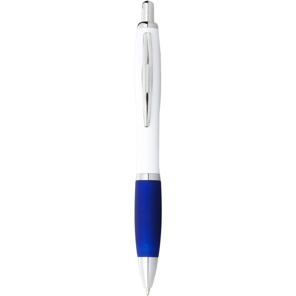 Logo trade advertising product photo of: Nash ballpoint pen white barrel and coloured grip