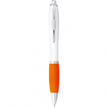 Logotrade promotional products photo of: Nash ballpoint pen white barrel and coloured grip