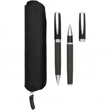 Logotrade promotional product picture of: Carbon duo pen gift set with pouch