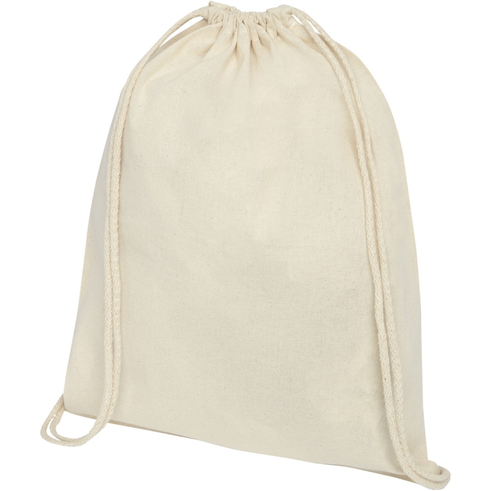 Logo trade promotional giveaways image of: Oregon 100 g/m² cotton drawstring bag 5L