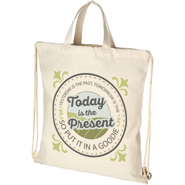 Logo trade promotional merchandise image of: Pheebs 210 g/m² recycled drawstring bag 6L