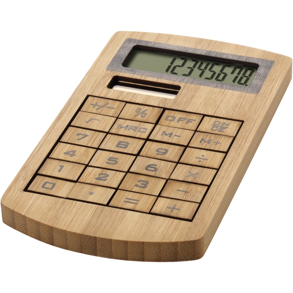 Logo trade promotional giveaway photo of: Eugene calculator made of bamboo