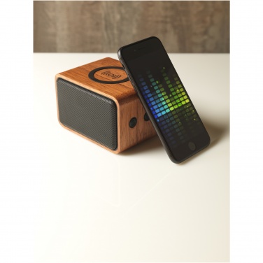 Logotrade promotional merchandise image of: Wooden 3W speaker with wireless charging pad