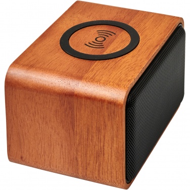 Logotrade promotional product image of: Wooden 3W speaker with wireless charging pad