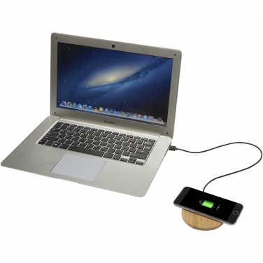 Logo trade promotional giveaways image of: Essence 5W bamboo wireless charging pad