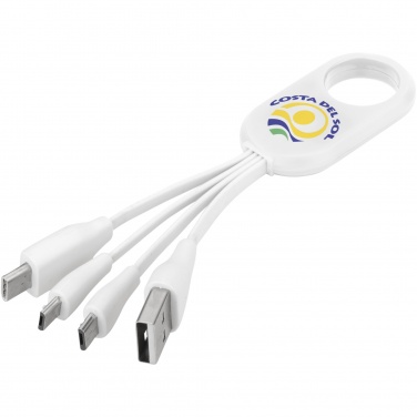 Logo trade promotional product photo of: Troup 4-in-1 charging cable with type-C tip