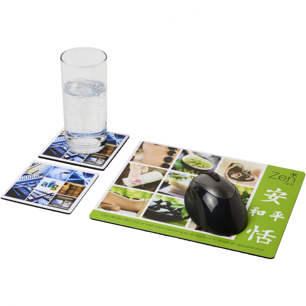 Logotrade promotional product image of: Q-Mat® mouse mat and coaster set combo 3