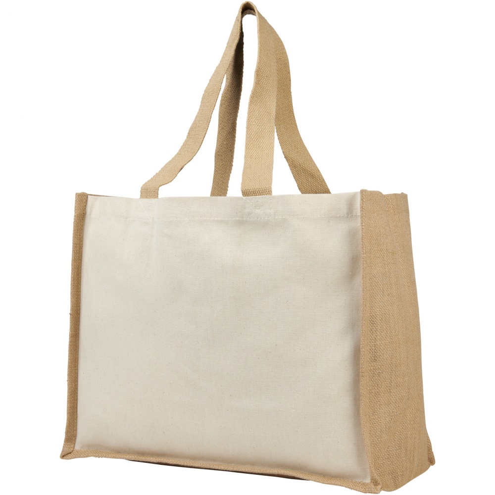 Logotrade corporate gift picture of: Varai 320 g/m² canvas and jute shopping tote bag 23L