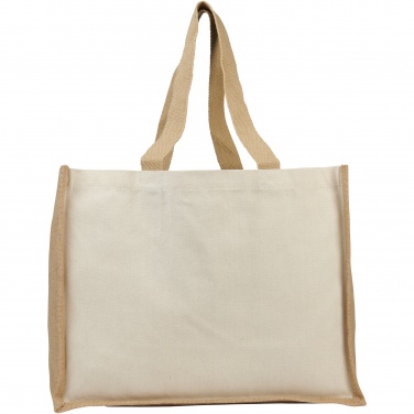 Logo trade advertising products image of: Varai 320 g/m² canvas and jute shopping tote bag 23L