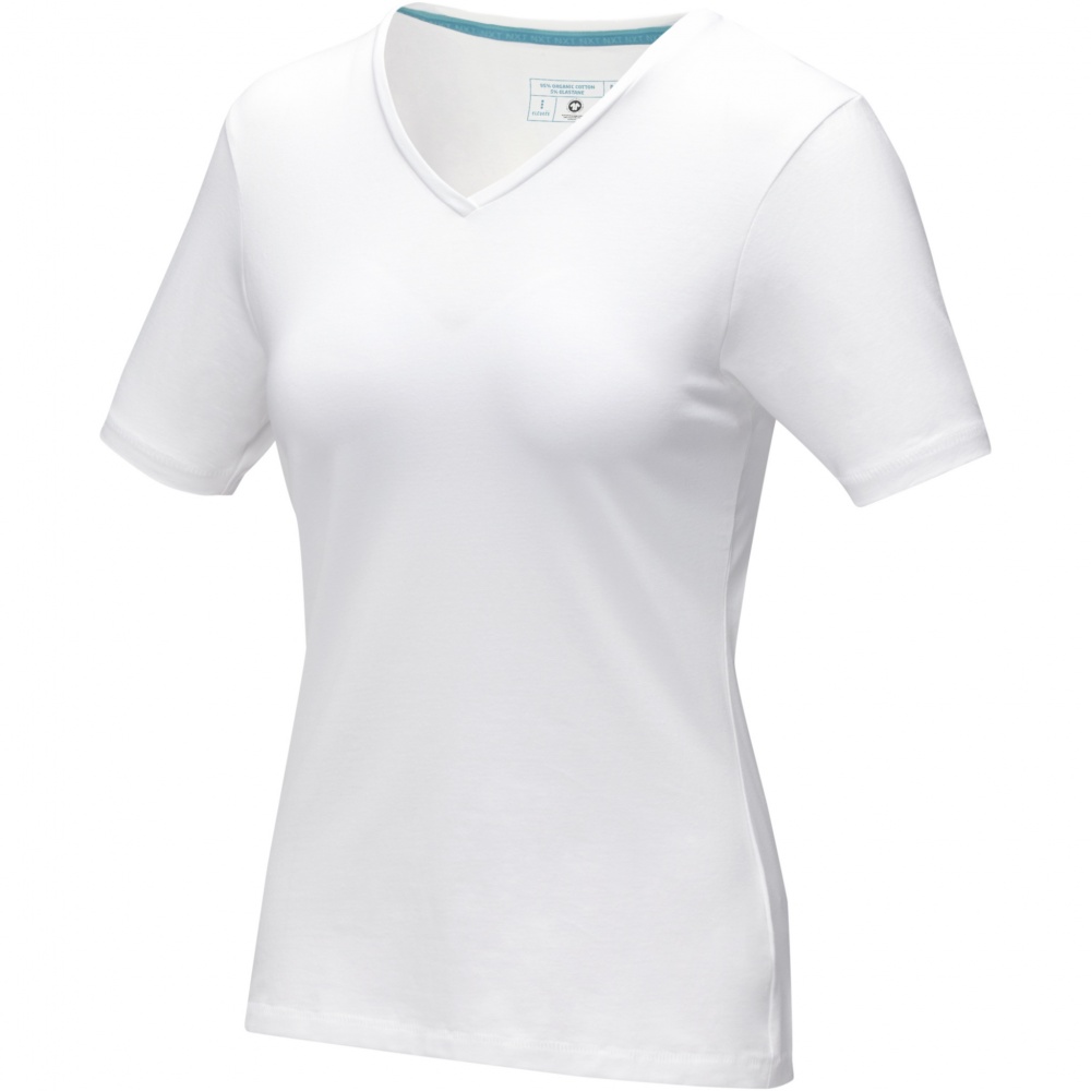 Logo trade advertising products image of: Kawartha short sleeve women's organic V-neck t-shirt