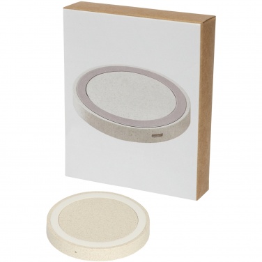 Logo trade promotional gift photo of: Naka 5W wheat straw wireless charging pad