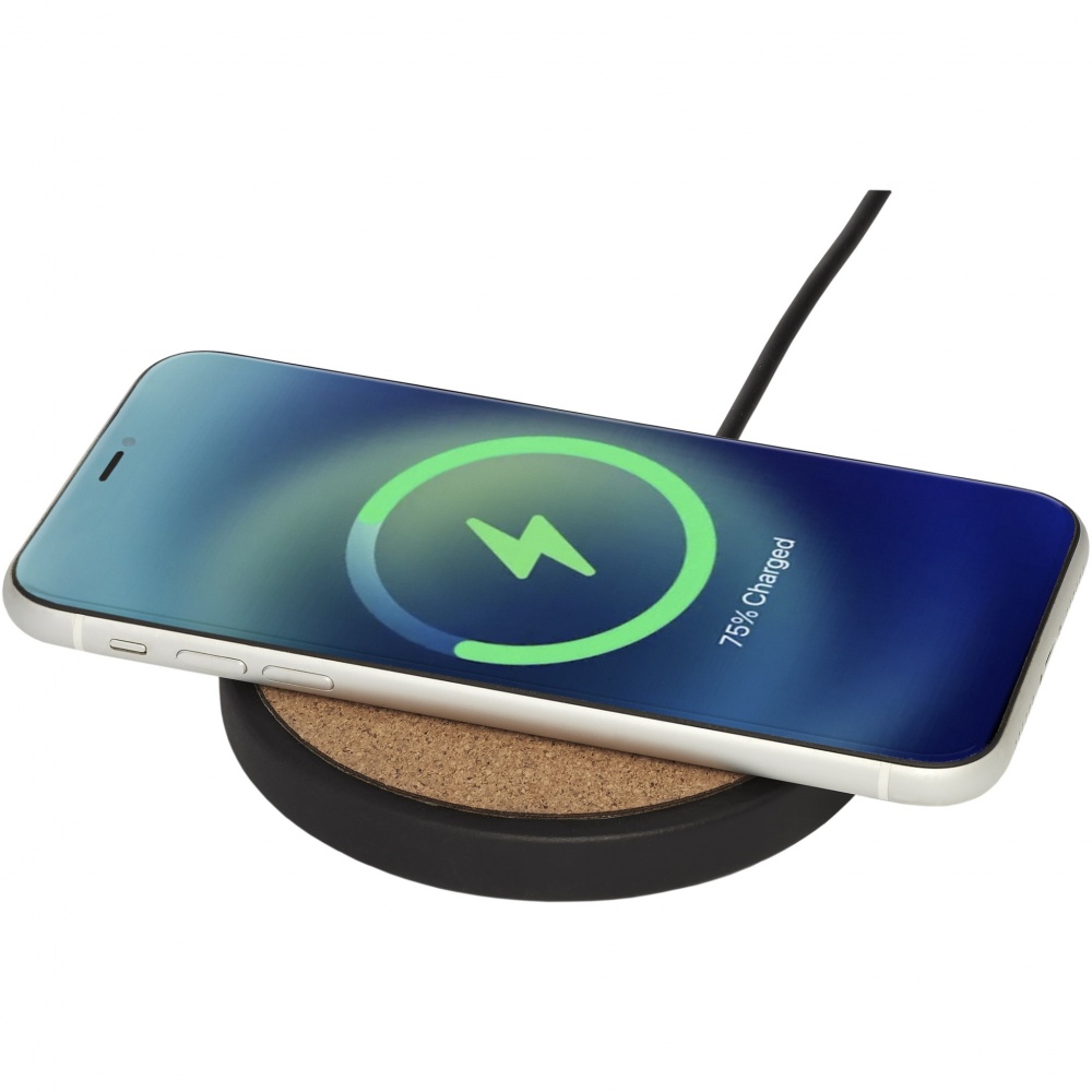 Logo trade corporate gift photo of: Kivi 10W limestone/cork wireless charging pad