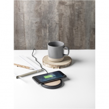 Logotrade corporate gift image of: Kivi 10W limestone/cork wireless charging pad