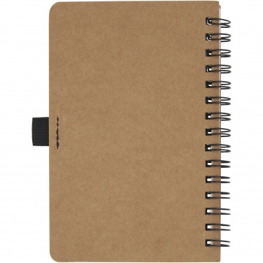 Logo trade business gift photo of: Cobble A6 wire-o recycled cardboard notebook with stone paper
