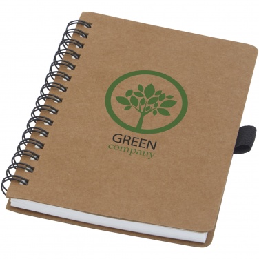 Logotrade promotional item image of: Cobble A6 wire-o recycled cardboard notebook with stone paper