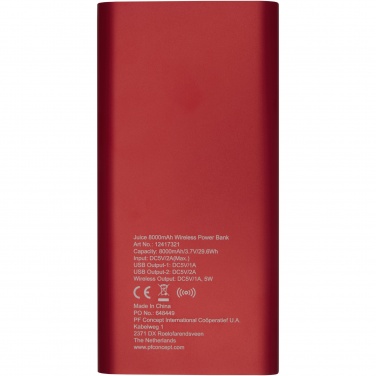 Logo trade promotional items picture of: Juice 8000mAh wireless power bank