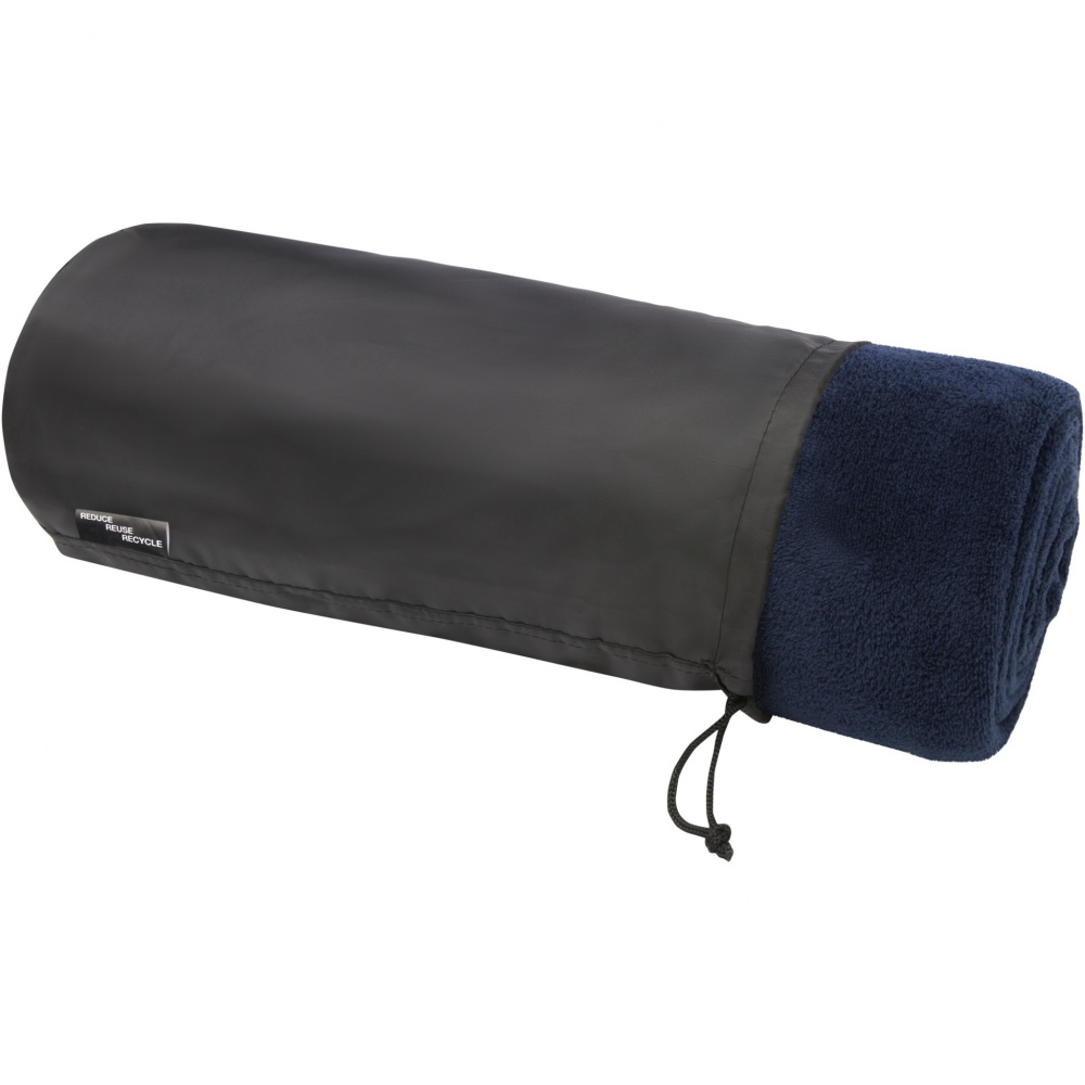 Logo trade corporate gifts picture of: Lily GRS certified RPET coral fleece blanket
