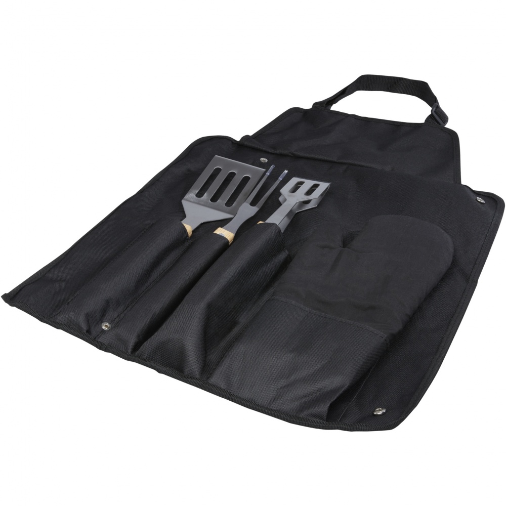 Logotrade promotional item image of: Gril 3-piece BBQ tools set and glove 