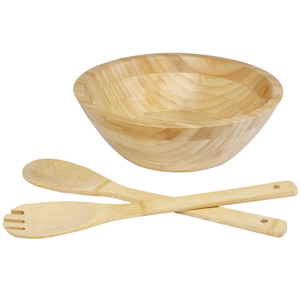 Logo trade advertising products picture of: Argulls bamboo salad bowl and tools