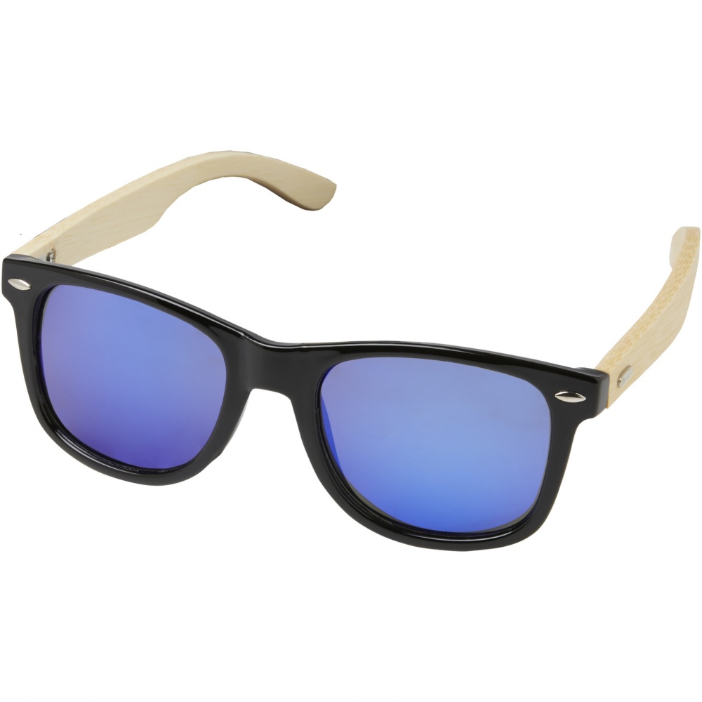 Logo trade promotional gifts picture of: Taiyō rPET/bamboo mirrored polarized sunglasses in gift box