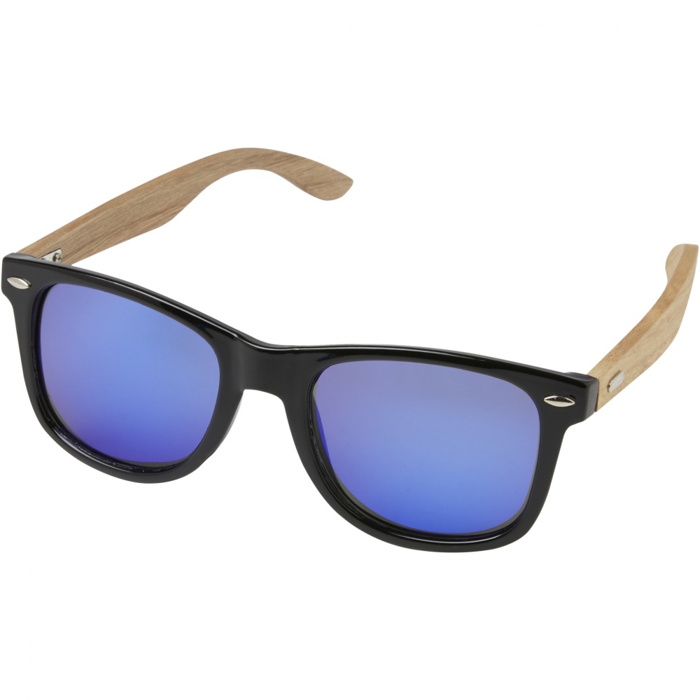 Logo trade promotional product photo of: Hiru rPET/wood mirrored polarized sunglasses in gift box