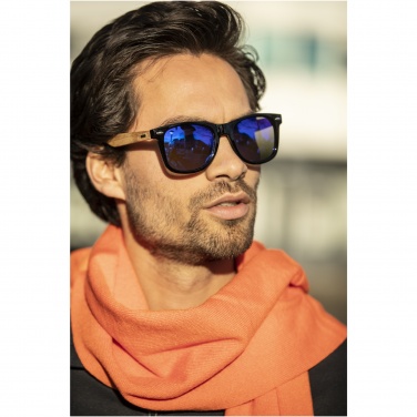 Logo trade advertising products picture of: Hiru rPET/wood mirrored polarized sunglasses in gift box