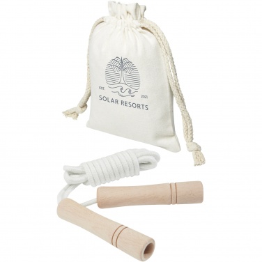Logo trade advertising product photo of: Denise wooden skipping rope in cotton pouch