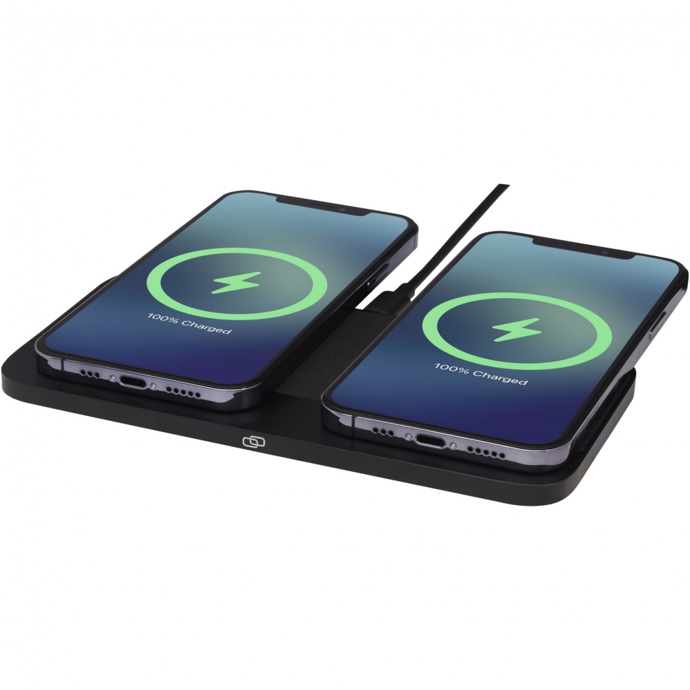 Logo trade promotional item photo of: Hybrid 15W premium dual wireless charging pad