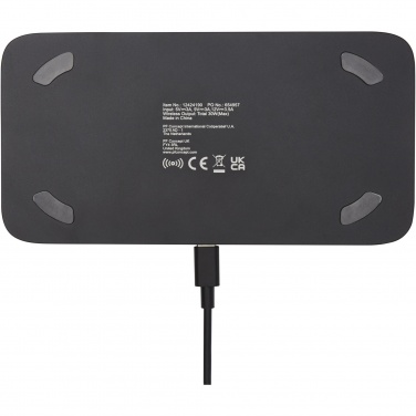 Logo trade promotional gifts image of: Hybrid 15W premium dual wireless charging pad