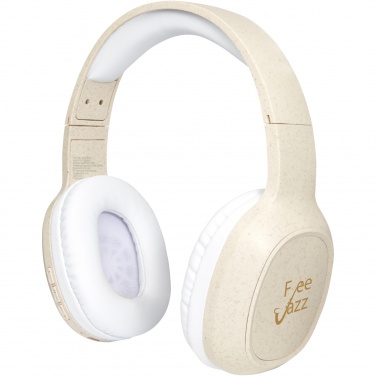Logo trade promotional gifts image of: Riff wheat straw Bluetooth® headphones with microphone