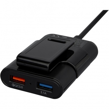Logo trade corporate gift photo of: Pilot dual car charger with QC 3.0 dual back seat extended charger