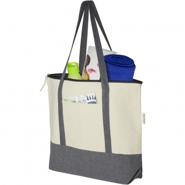 Logo trade promotional gift photo of: Repose 320 g/m² recycled cotton zippered tote bag 10L