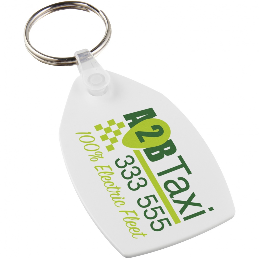 Logo trade advertising products picture of: Tait rectangular-shaped recycled keychain