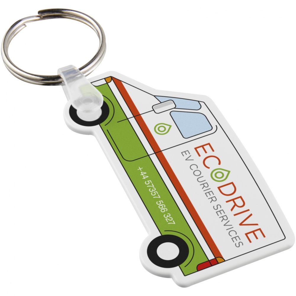 Logo trade advertising products image of: Tait van-shaped recycled keychain