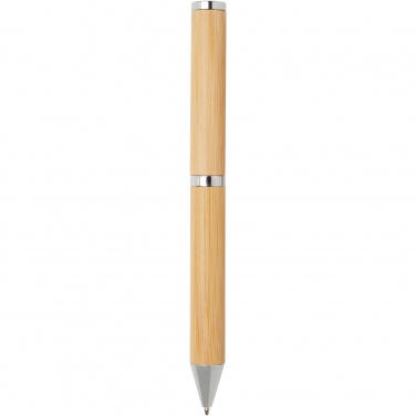 Logo trade promotional items image of: Apolys bamboo ballpoint and rollerball pen gift set 