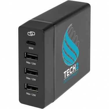 Logo trade promotional gift photo of: ADAPT 72W recycled plastic PD power station