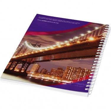 Logo trade promotional giveaways image of: Desk-Mate® A5 spiral notebook with printed back cover
