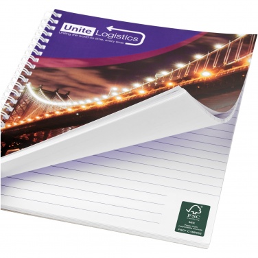 Logo trade promotional merchandise image of: Desk-Mate® A5 spiral notebook with printed back cover