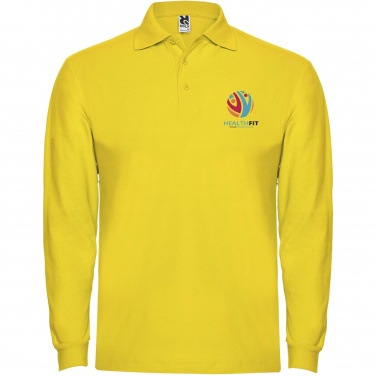 Logo trade corporate gifts image of: Estrella long sleeve men's polo